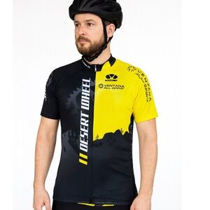 Voler brand bicycling cycle shirt multiple back pockets yellow/black men's